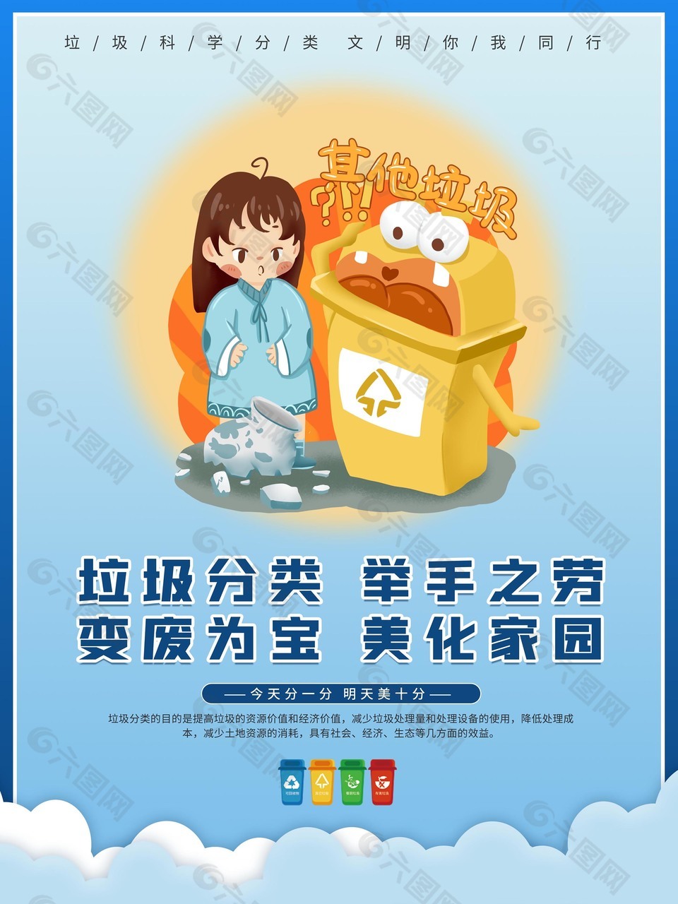 简约文明城市海报