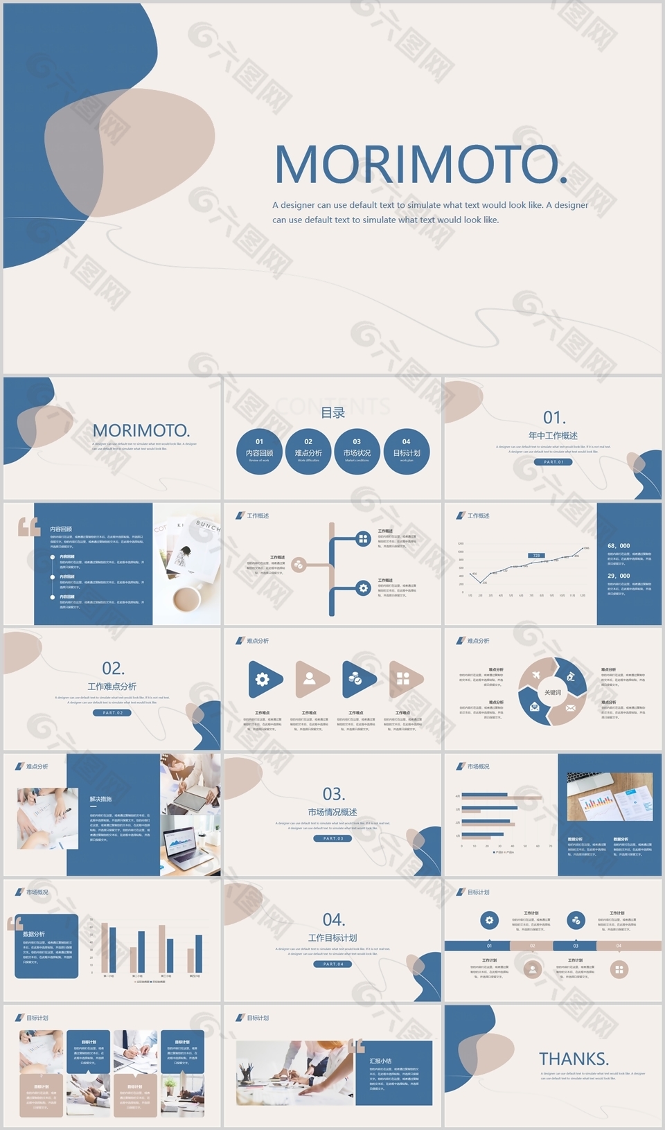 时尚莫兰迪风工作总结计划PPT模板