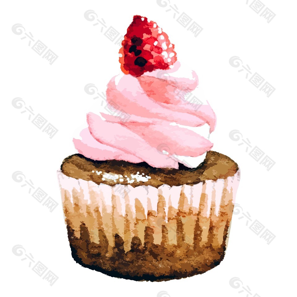 创意草莓蛋糕插画