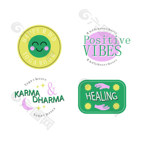 字母元素趣味卡通矢量贴纸