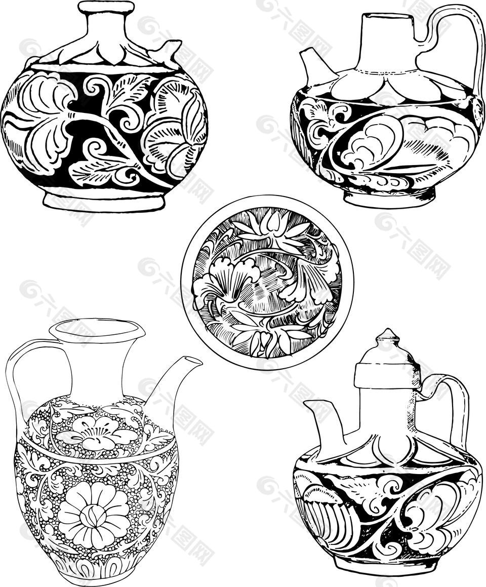 中国古典瓷器茶壶