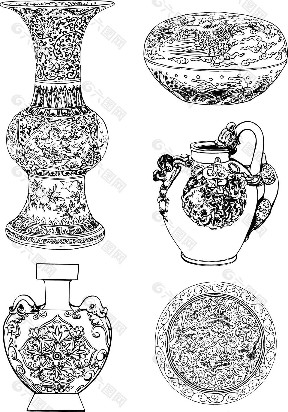 中国瓷器传统纹样图