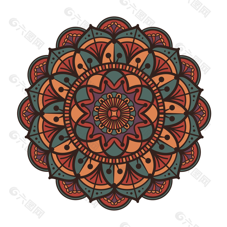 敦煌复古花纹图案