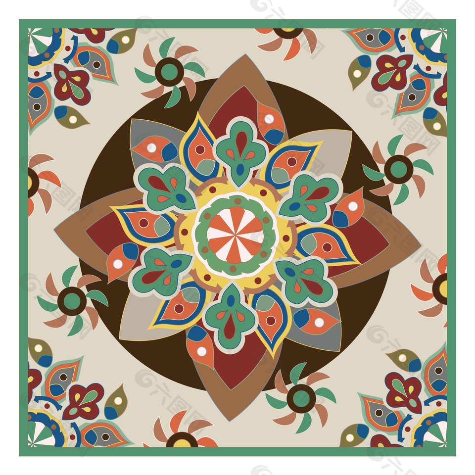 民族风藻井纹样