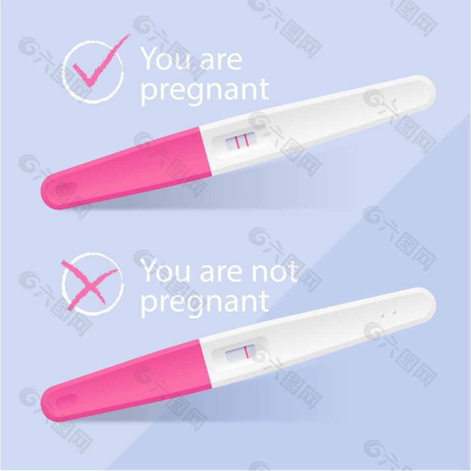 验孕棒测试怀孕显示插画