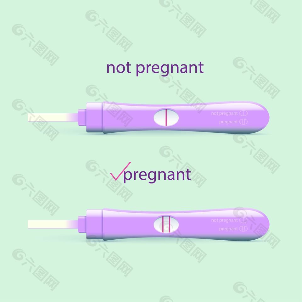 卡通验孕棒怀孕妊娠测试插画