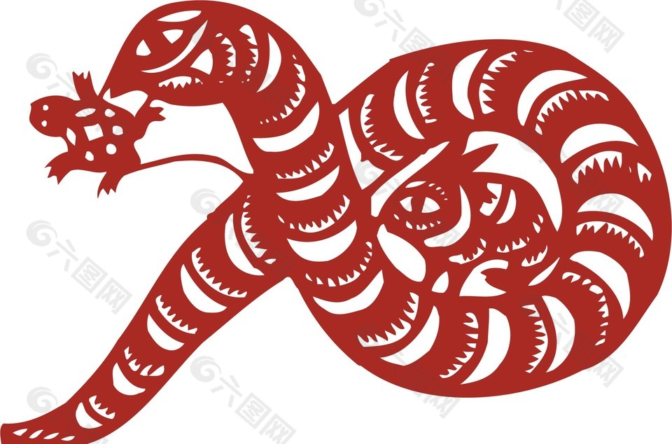 中华传统剪纸动物蛇