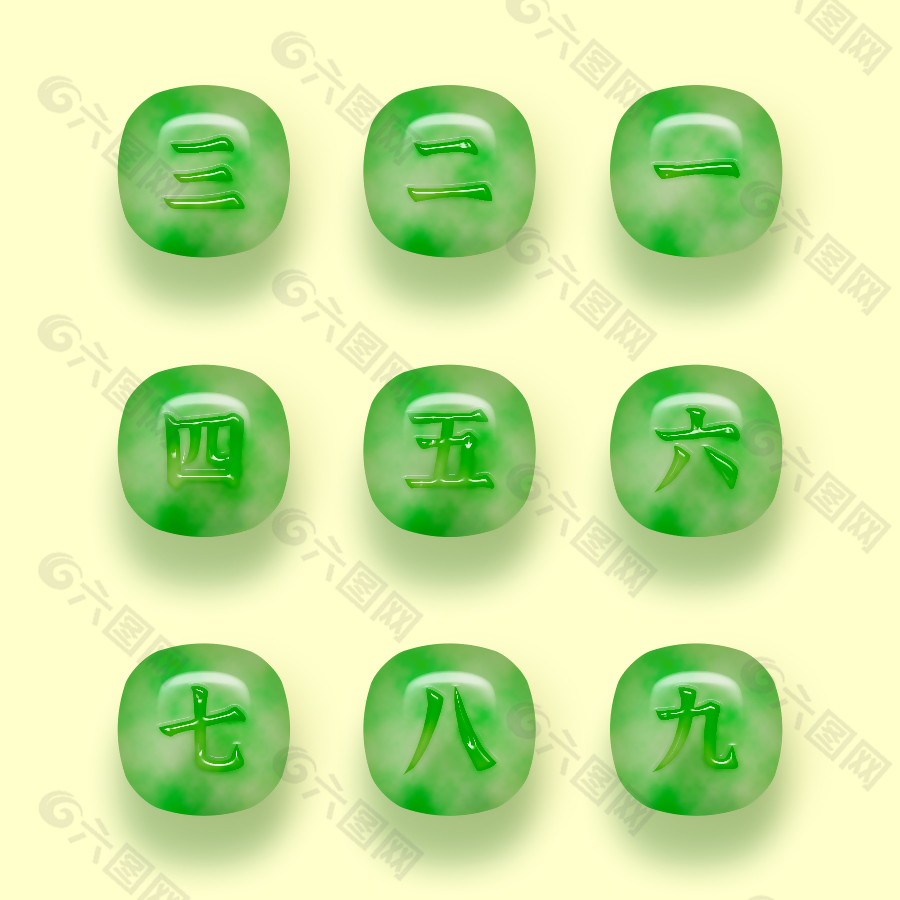 绿色玉石制作透明素材