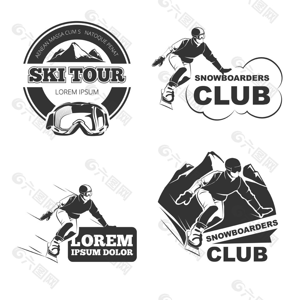 冬季滑雪比赛素材设计