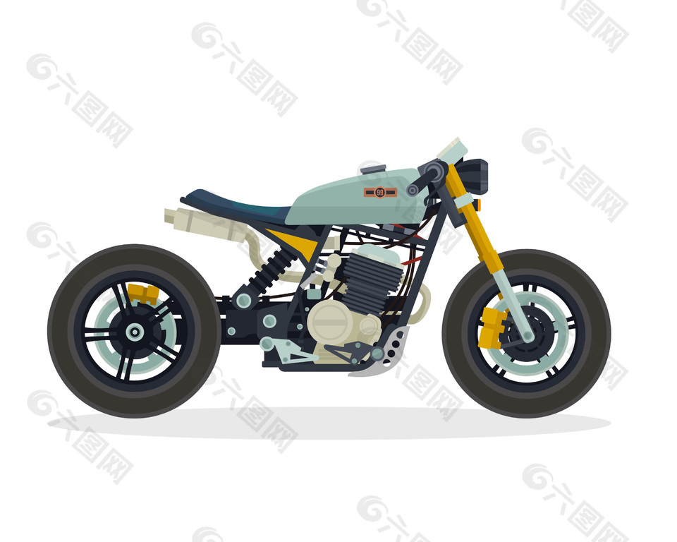 卡通玩具摩托车图标