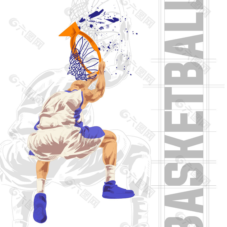 篮球比赛创意插画