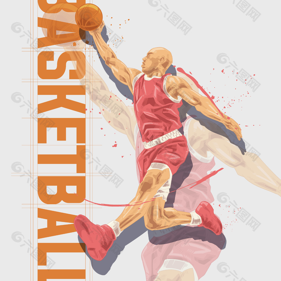 篮球比赛插画设计