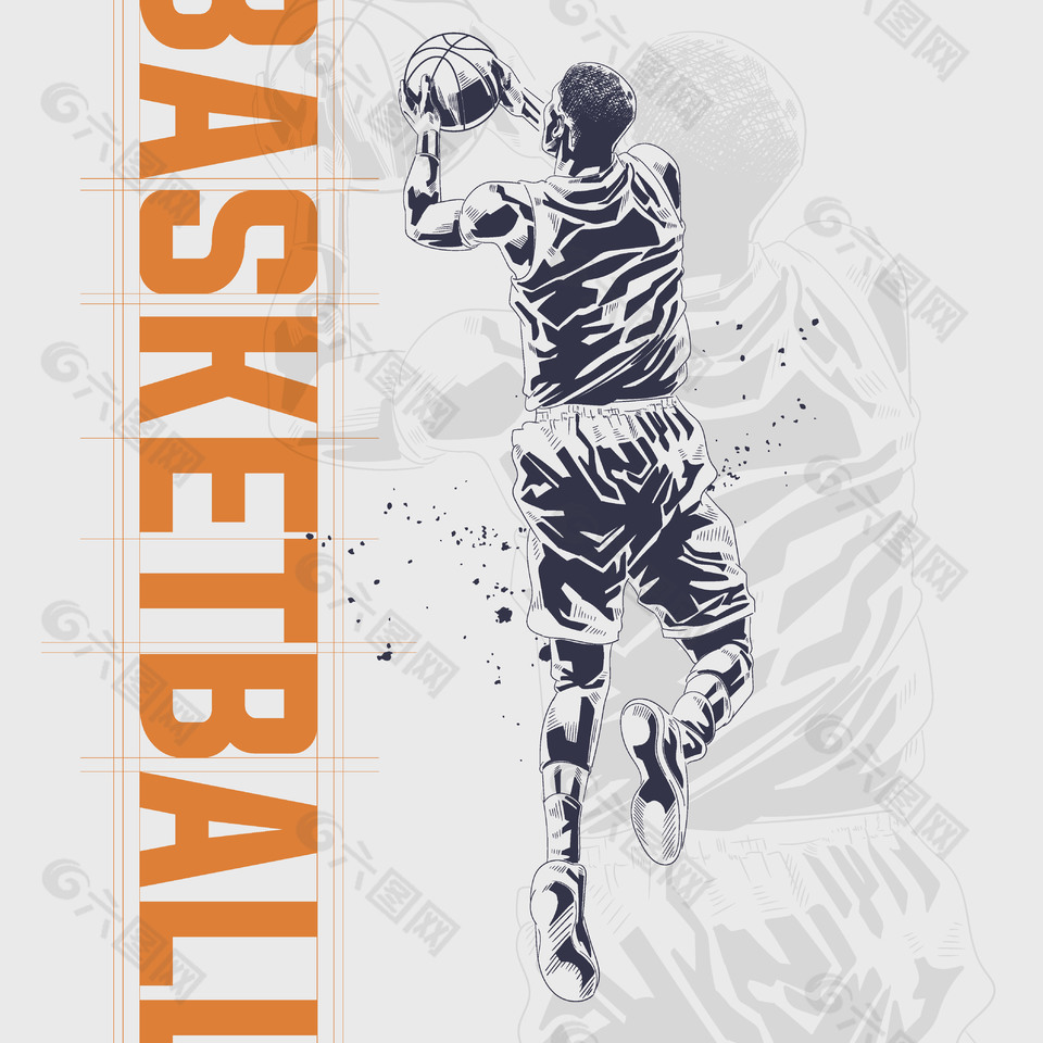 体育篮球插画设计