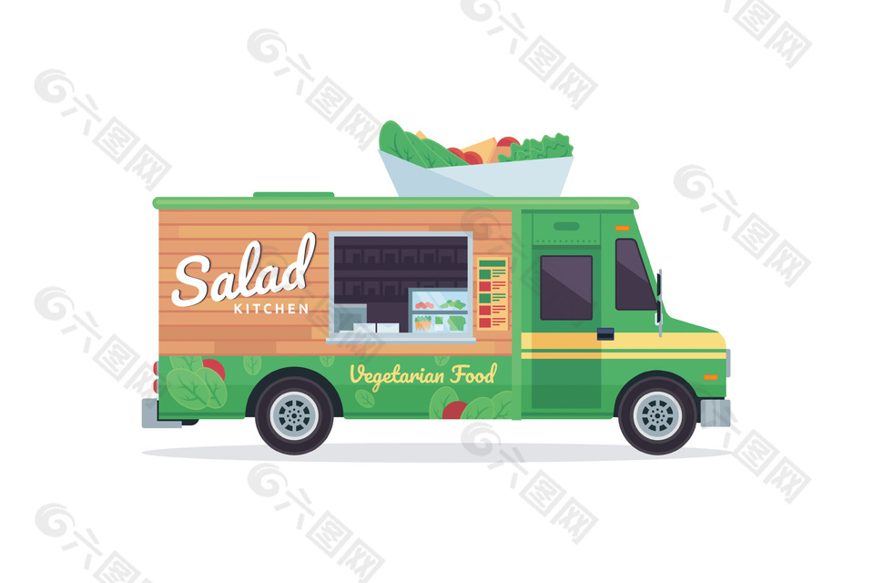 蔬菜沙拉餐车售卖车设计