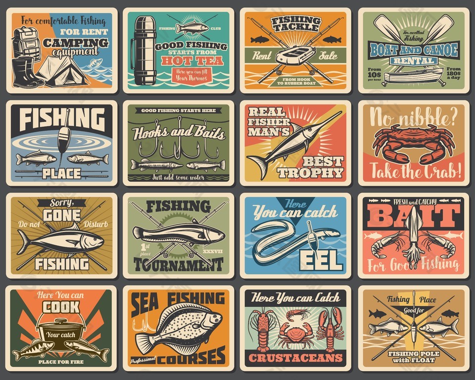 丰富美味海鲜插画