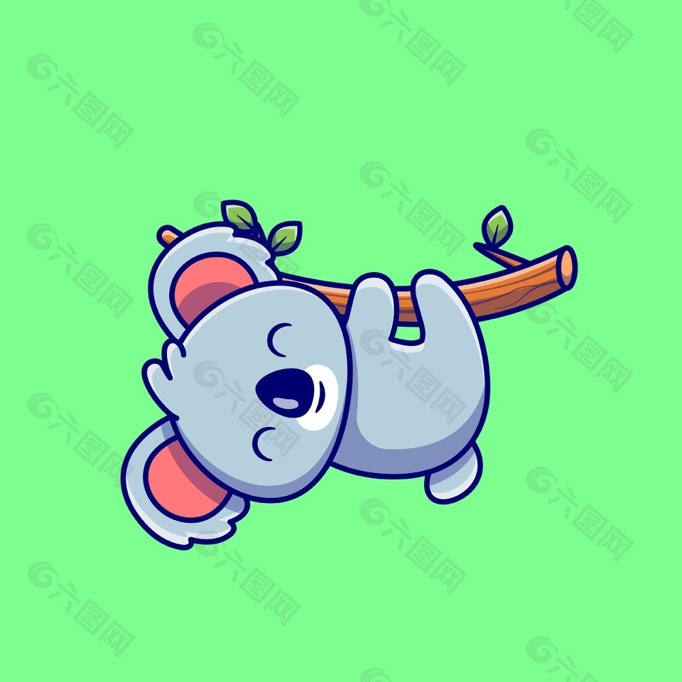 夏季森林动物考拉插画