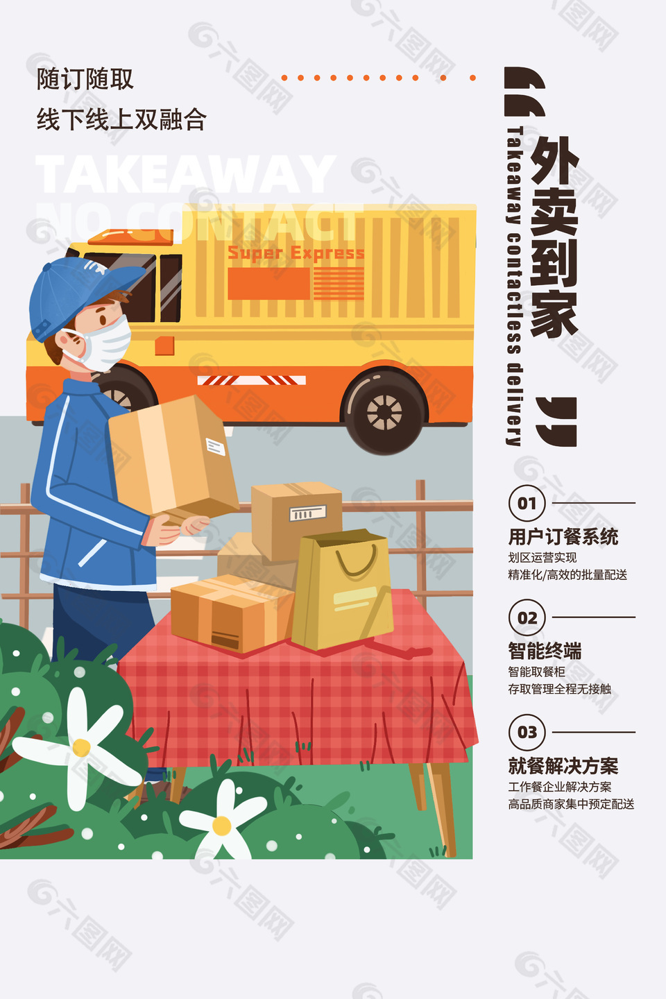 外卖到家随订随取宣传海报