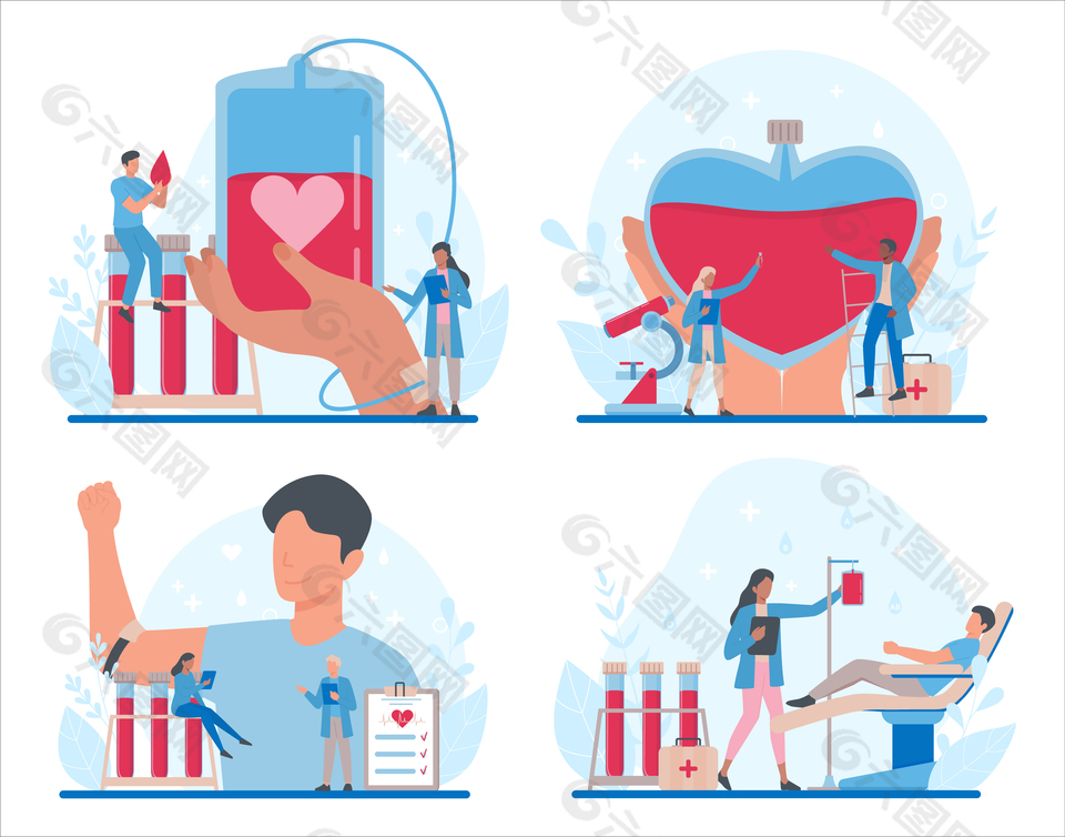 献爱心献血插画