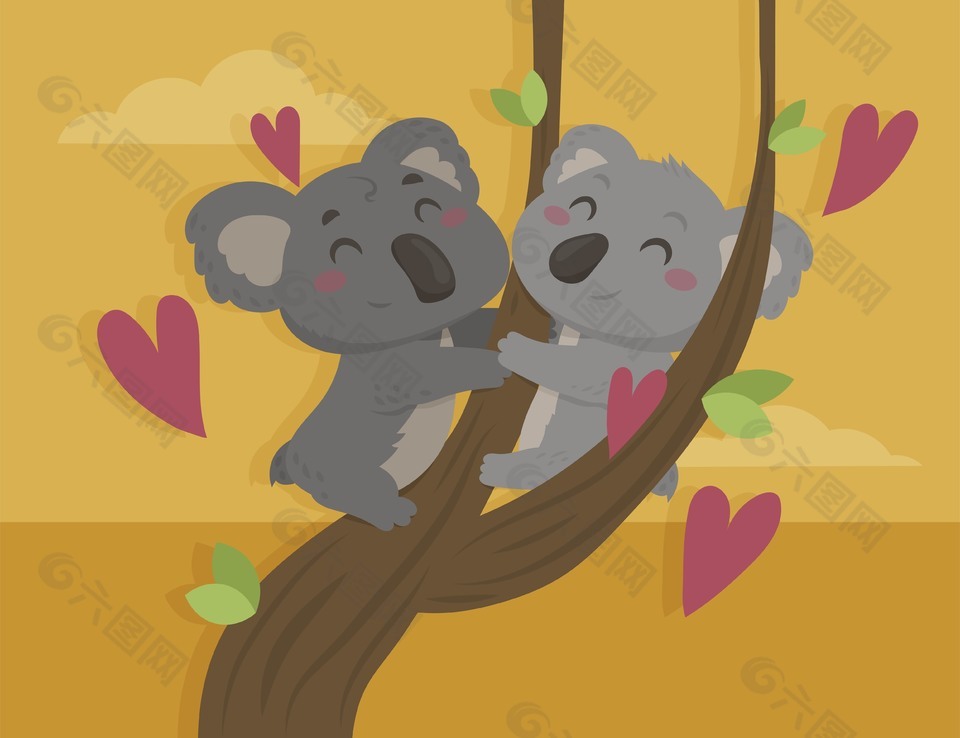 野生动物考拉插画