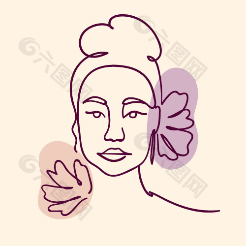 简约线条人物插画设计元素