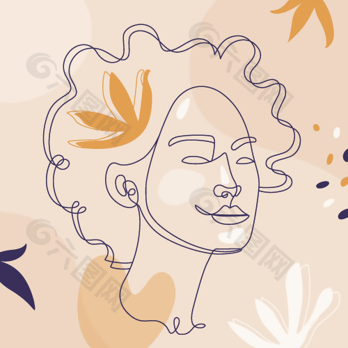 极简人物线条设计元素模板