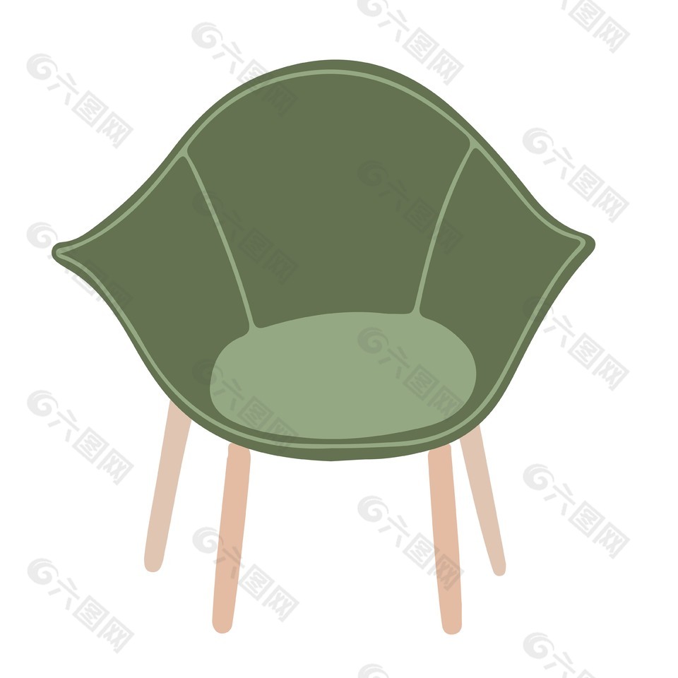 绿色清新家具椅子元素