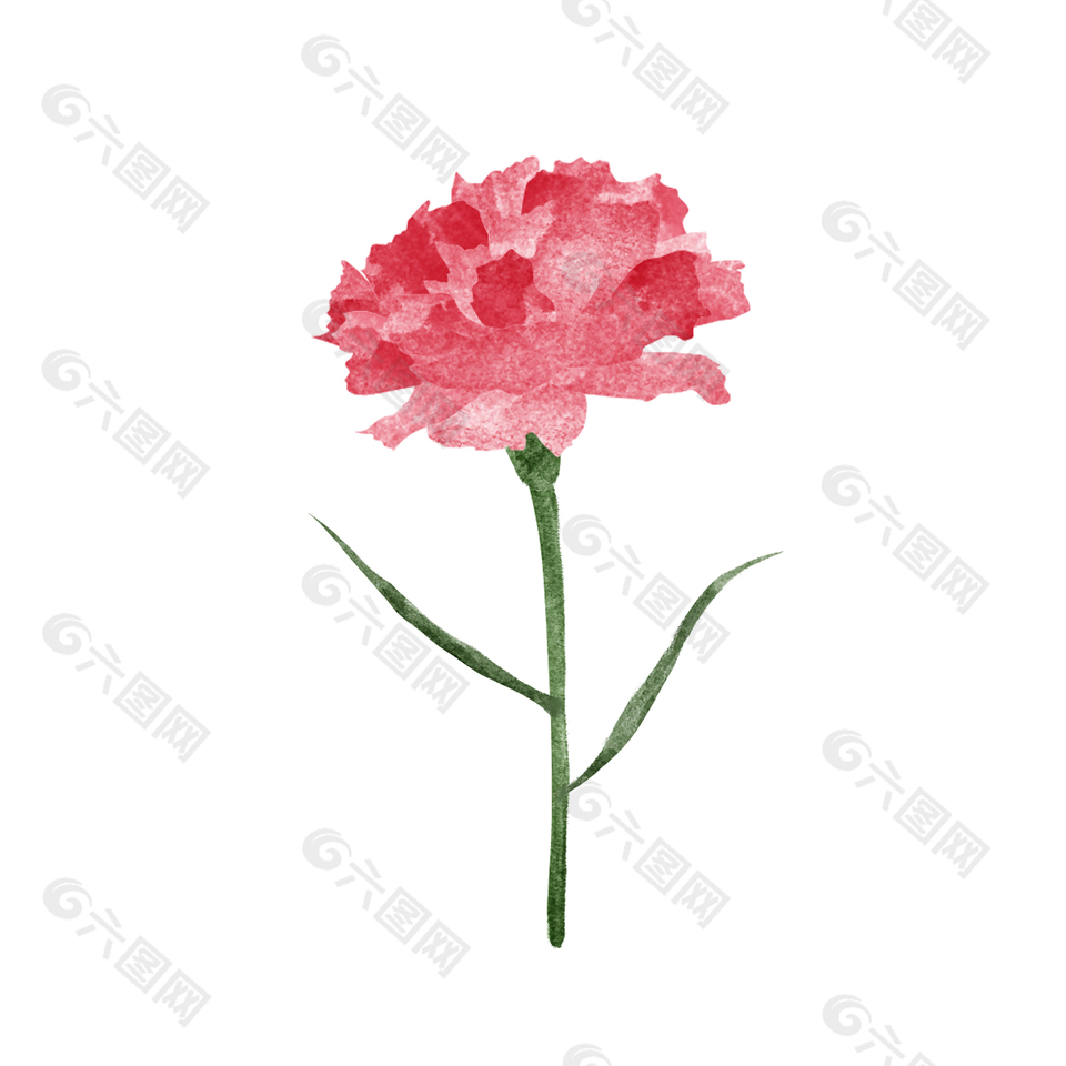 单支简约鲜花手绘设计元素