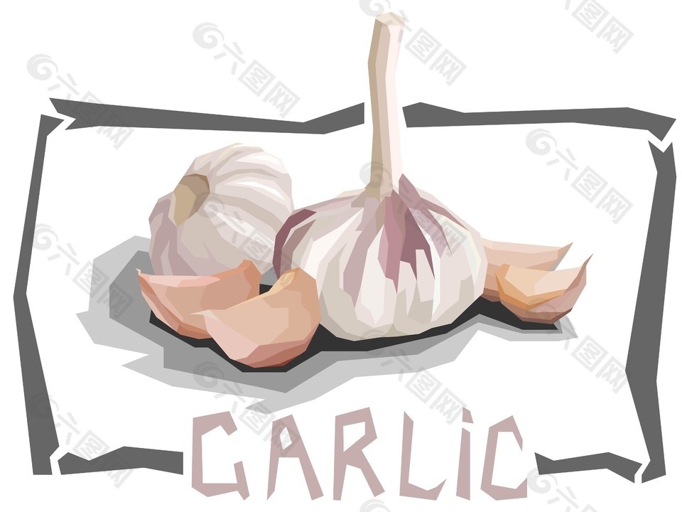 健康美味蔬菜大蒜插画