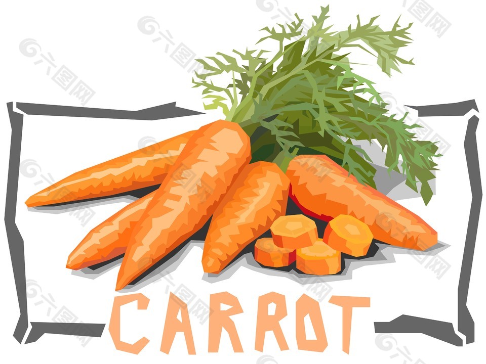 新鲜美味蔬菜胡萝卜插画