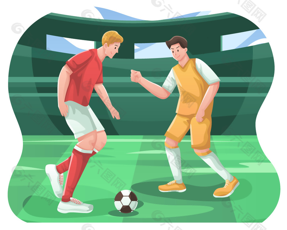 踢足球运动插画图片素材下载