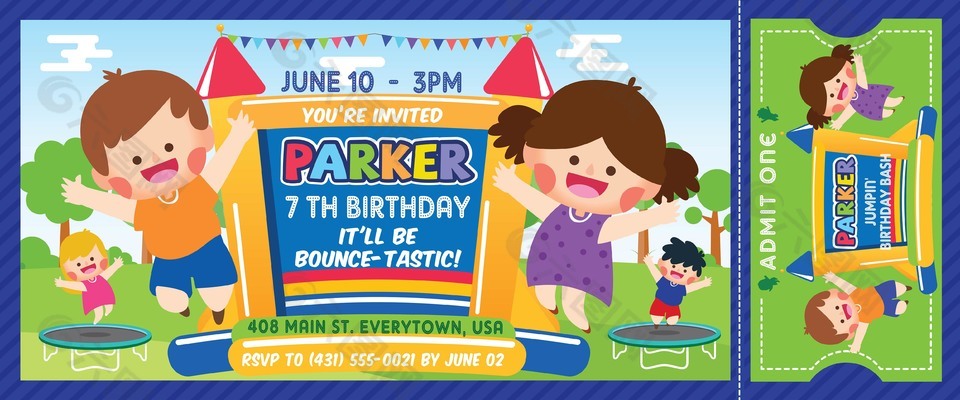 儿童欢乐乐园入场门票设计