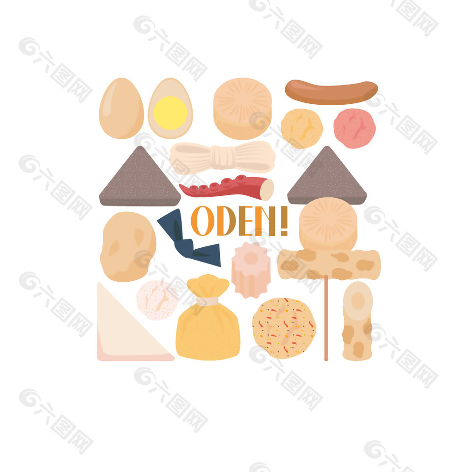 日式关东煮美食插画