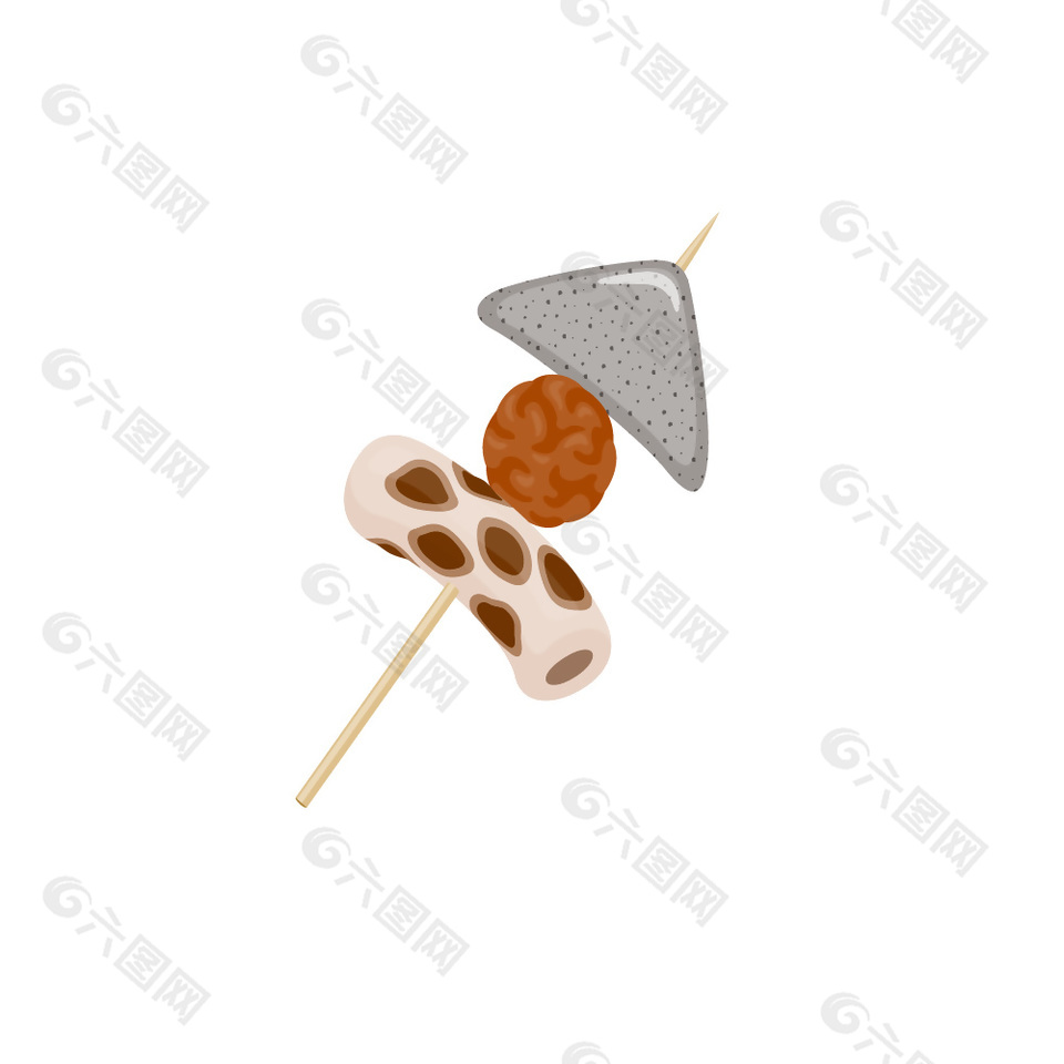 卡通关东煮串串插画