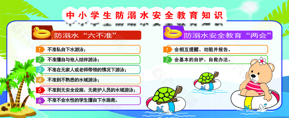 中小学生防溺水安全教育展板