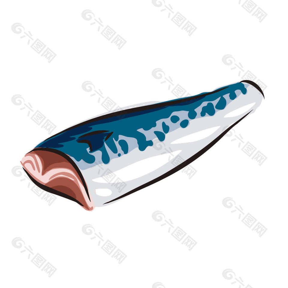 美食鲭鱼料理插画