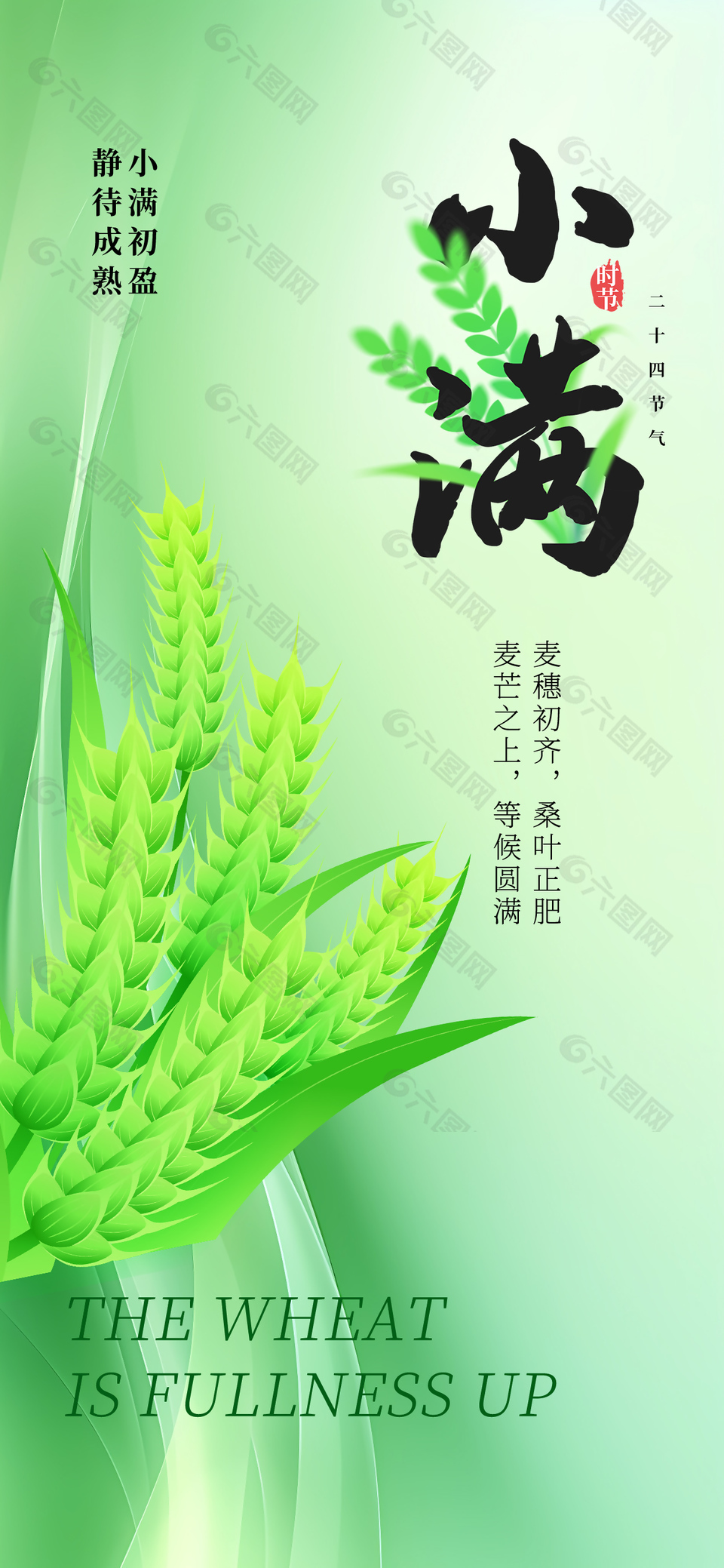 麦芒之上等候圆满传统小满时节海报