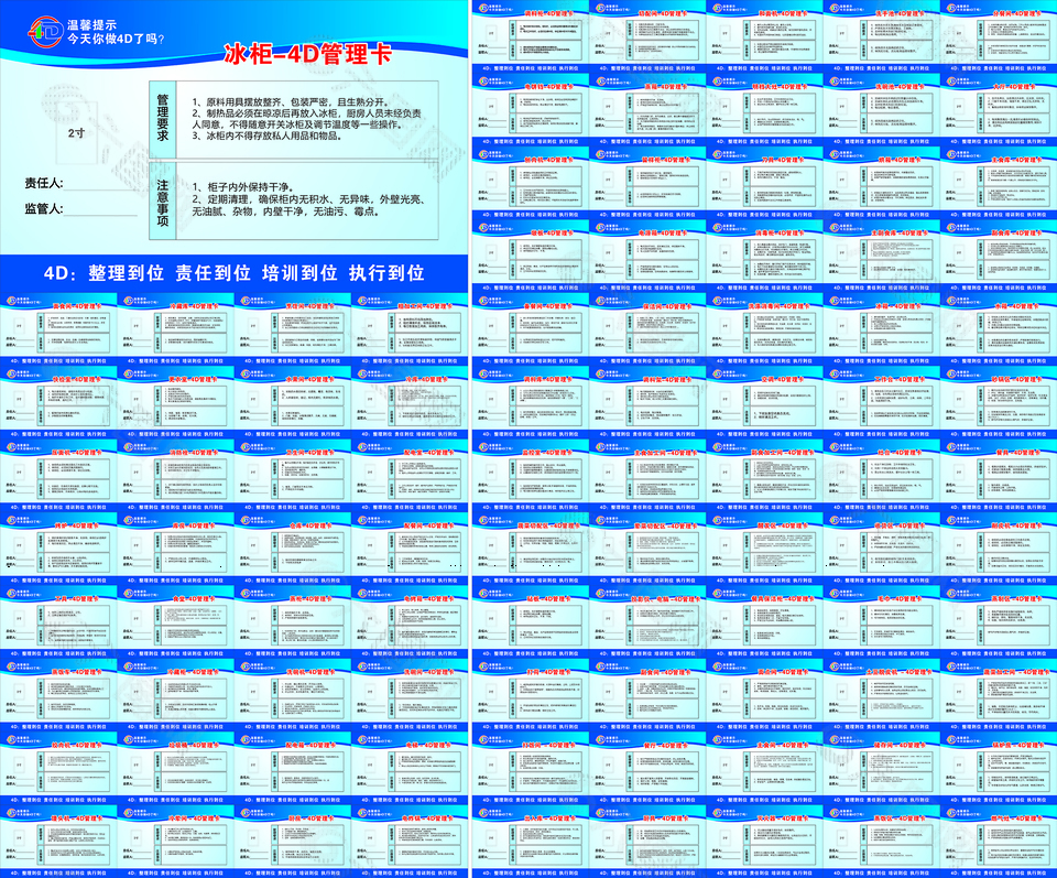 食堂、餐厅4D管理卡（92项）