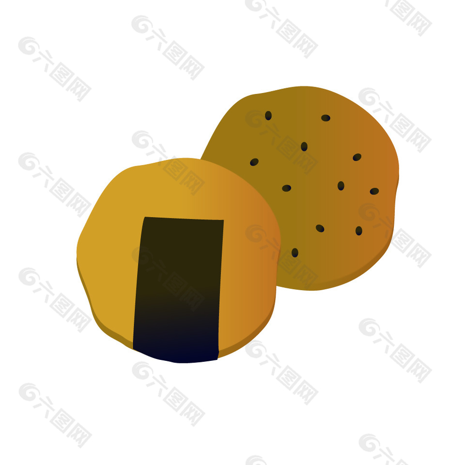 日式海苔饼插画