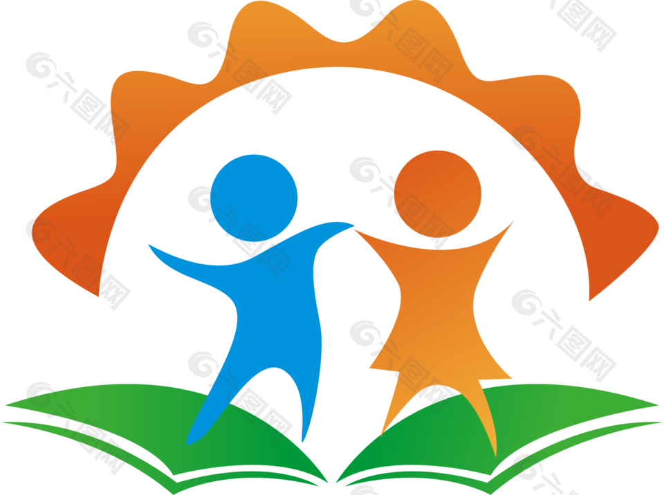 创意多彩幼儿园图标logo