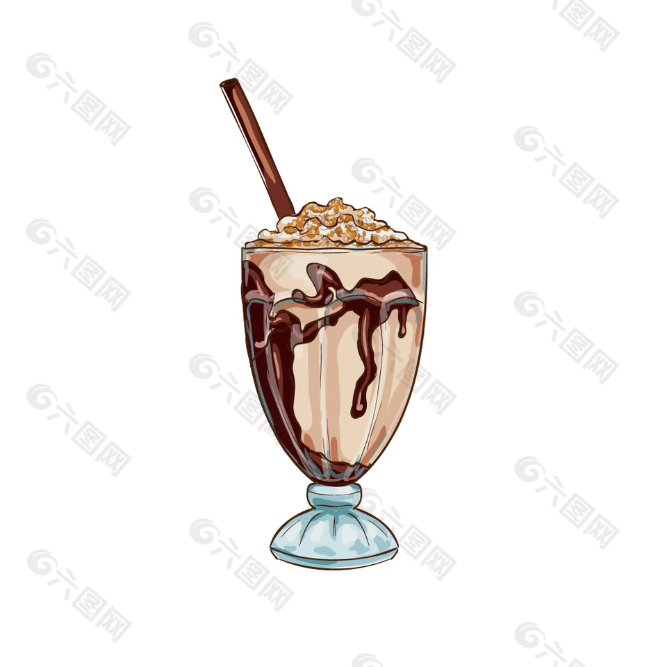 摩卡冷饮插画