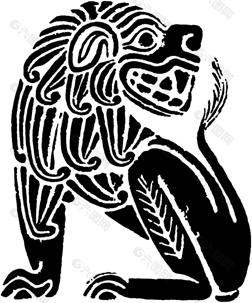 中国传统吉祥纹样石狮子元素