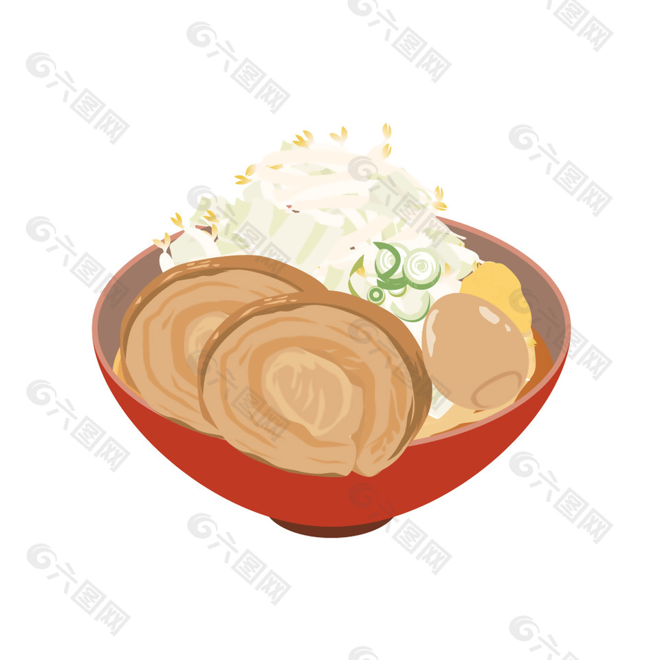 日式料理拉面插画