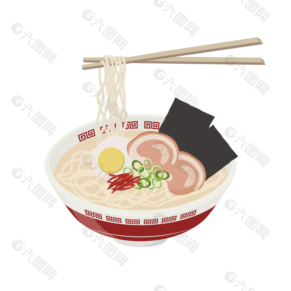 日本料理拉面插画