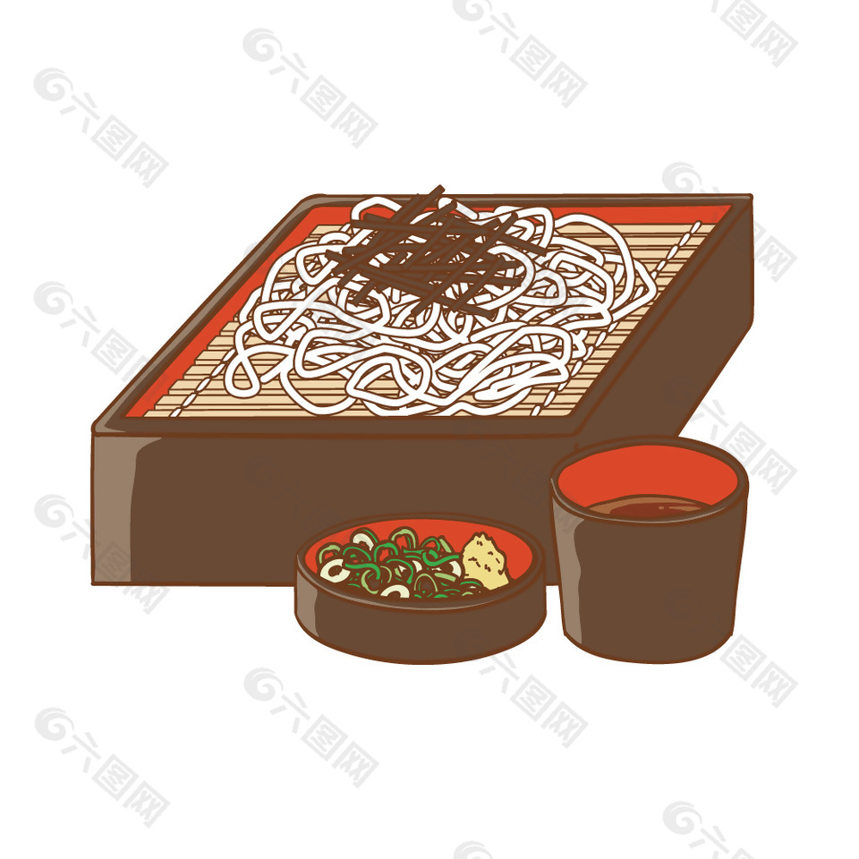 日式素面套餐插画