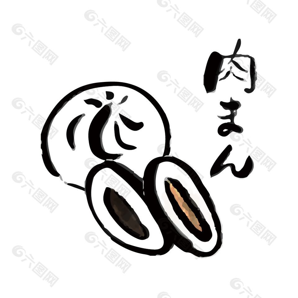 手绘美食肉包插画