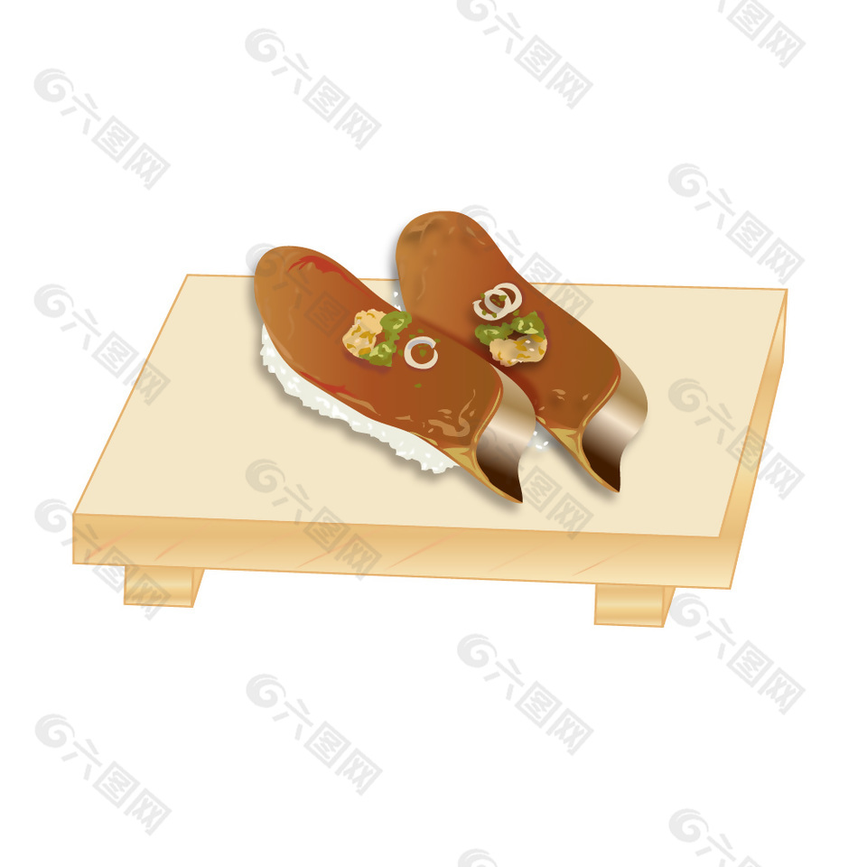 美味日式烤鱼插画