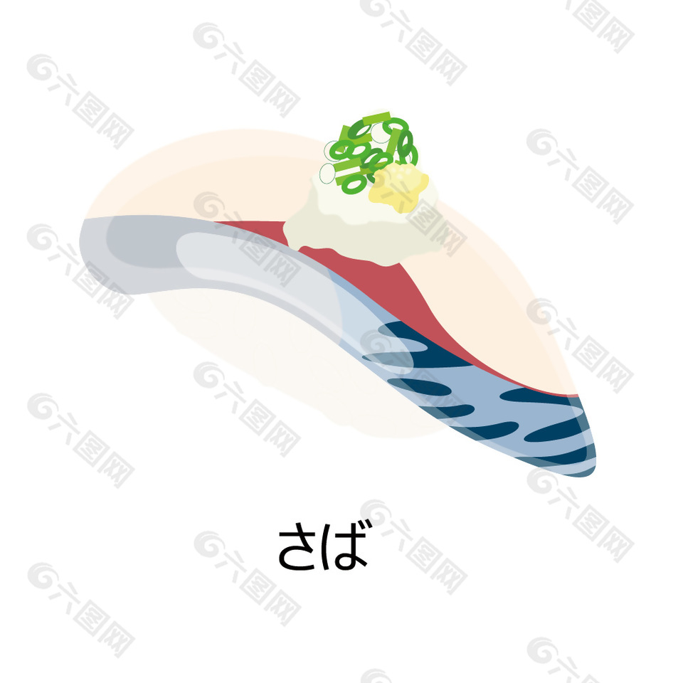 日式鲭鱼寿司插画