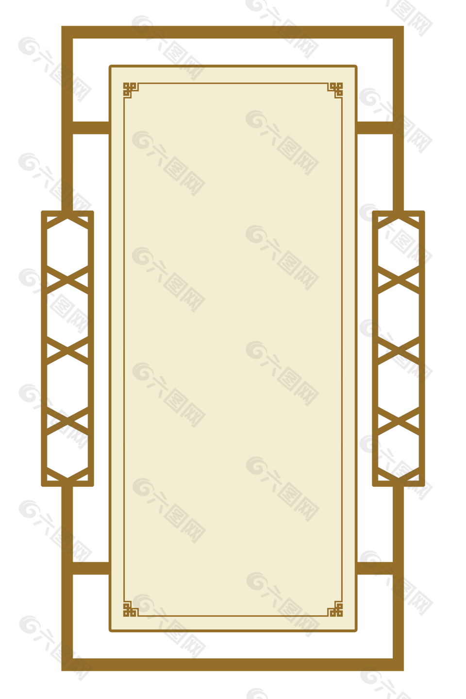 经典原色大气长方形镂空制度背景牌素材