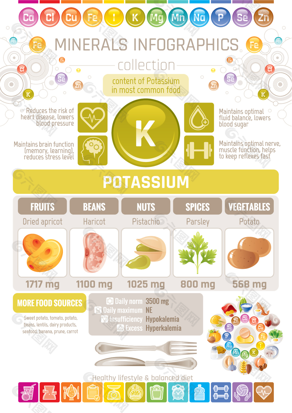 创意英文版营养矿物质K信息表