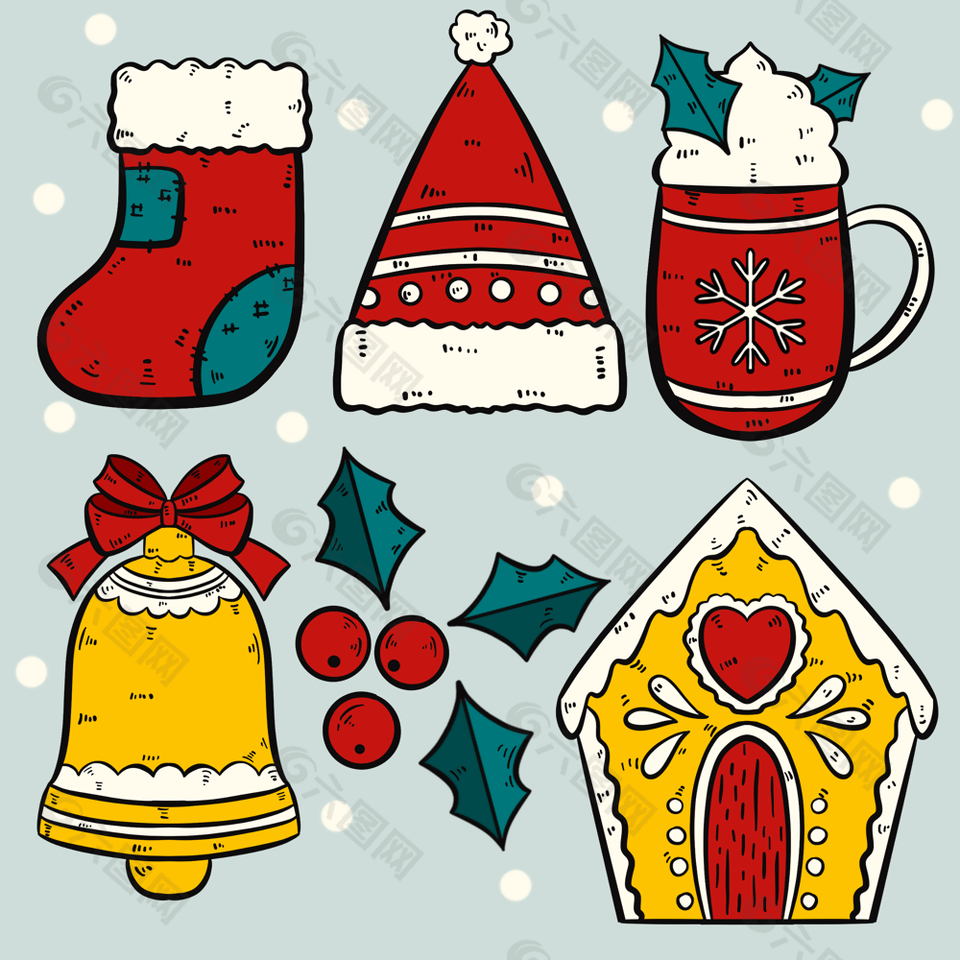 创意卡通风圣诞节主题插画合集